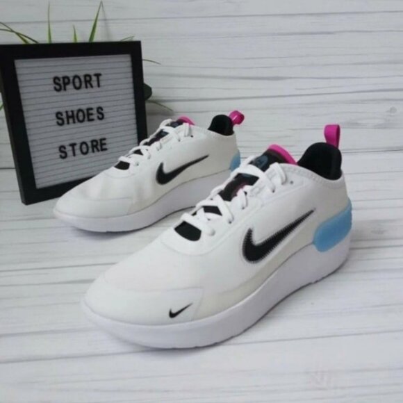 9 WOMEN'S NIKE AMIXA WHITE / BLUE / BLACK SNEAKERS CD5403-102 - Picture 2 of 9